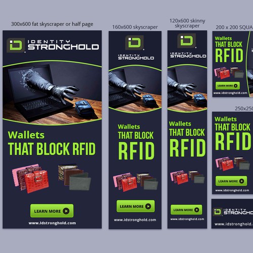 Banner Ads for Industry Leading RFID wallet company