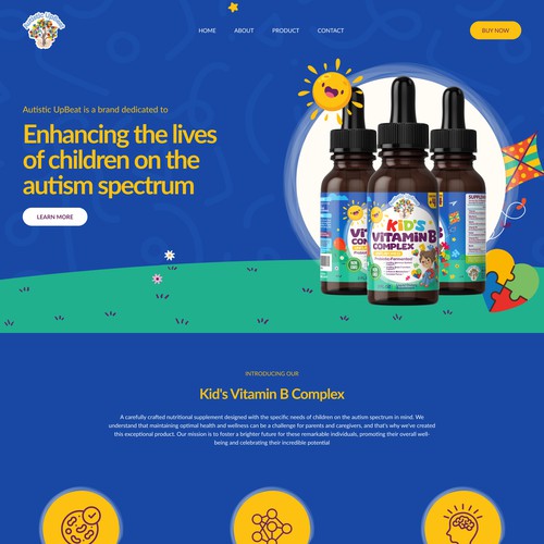 Clean and modern website for Kid's Vitamin B Complex