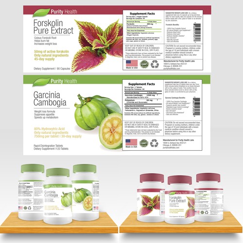 Purity Health Supplement Bottles