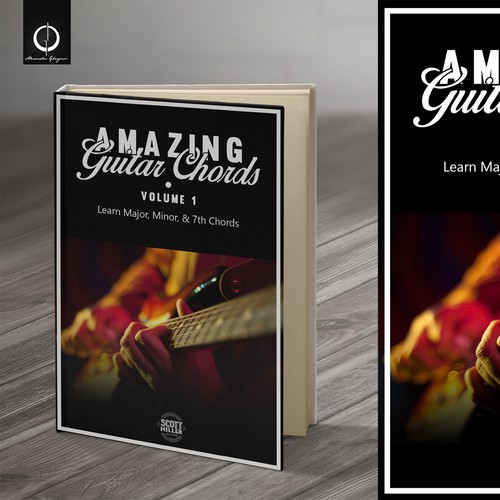 Create an amazing guitar instructional book cover for Scott Miller Guitar