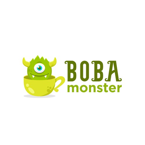 Design a mascot logo for Boba Monster