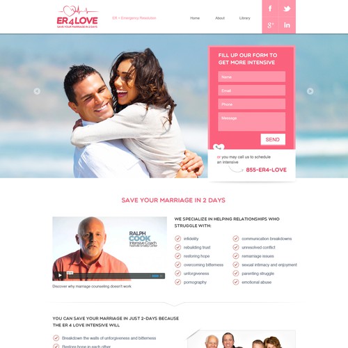 Design a creative landing page for ER 4 LOVE