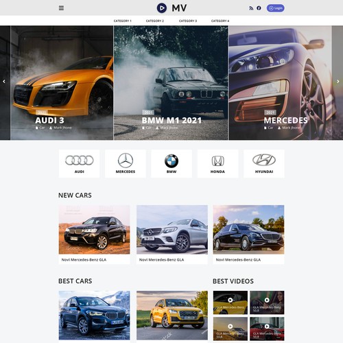 News / Videos Landing - Blog page (Cars) - Desktop design