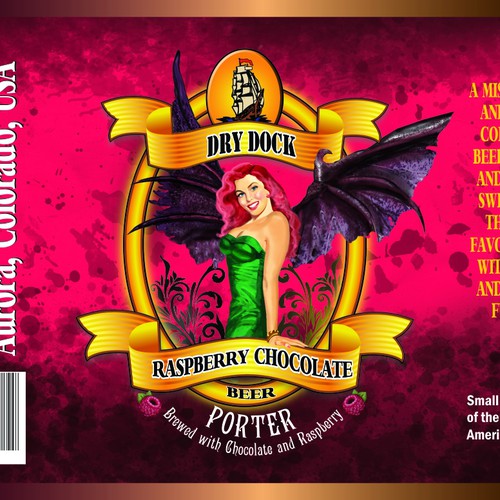 Illustration for Raspberry Chocolate Porter  Beer Label