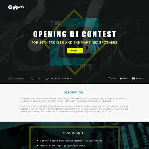 DJ Contest Web page