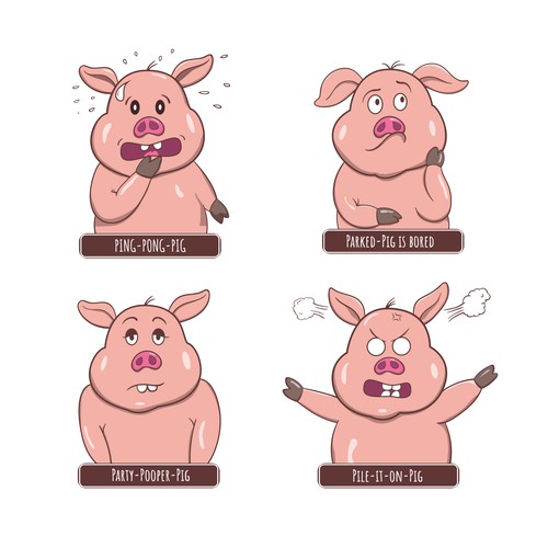 Pig cartoon illustration