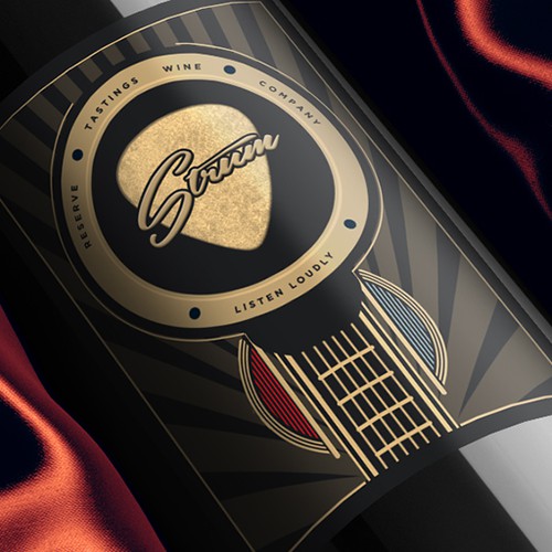 STRUM wine label