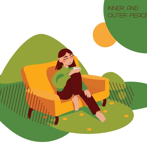 Relaxed girl with tea