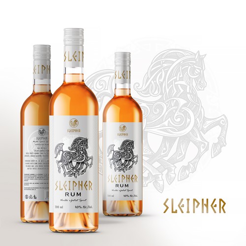 Sleipner rum, logo and label design