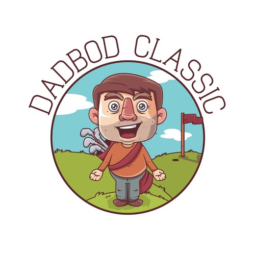 Golf dad mascot 