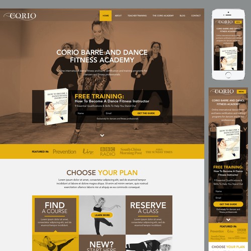 Landing page design