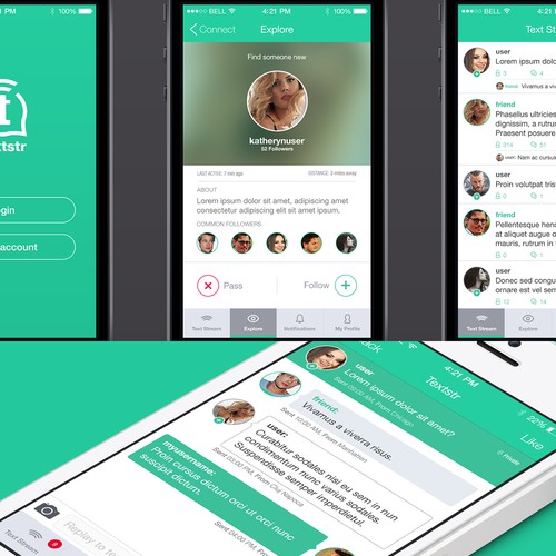 New social texting app needs a design - Textstr!