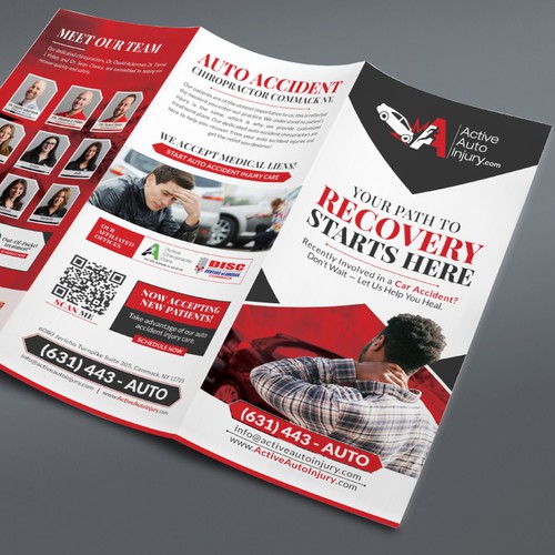 Professional Auto Accident Recovery Tri-Fold Brochure Design