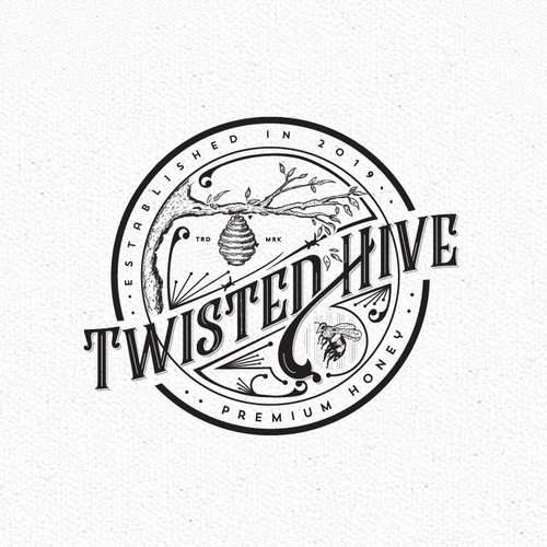 twisted hive logo design