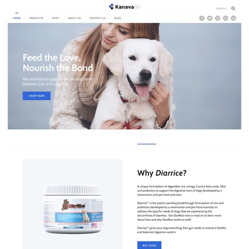 Dog supplements landing page