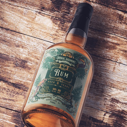 Vintage Art Deco Rum label