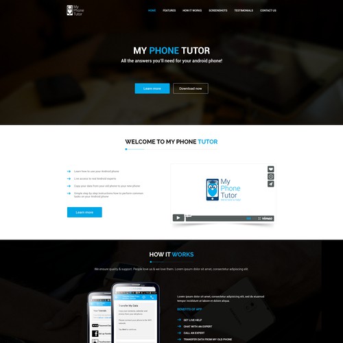 My Phone Tutor Landing Page