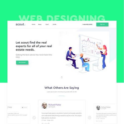 scout landing page design