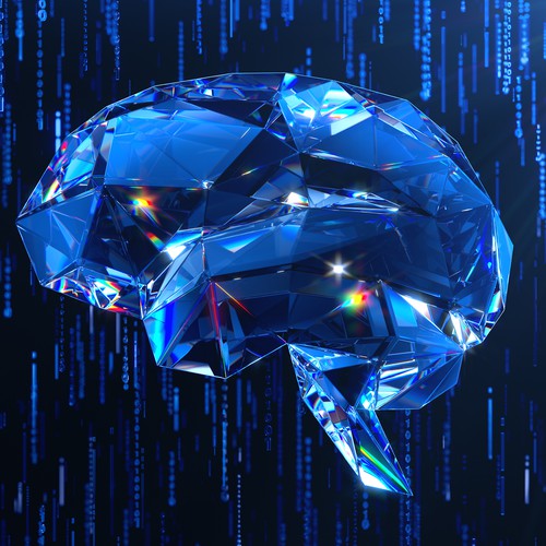 3d crystal brain
