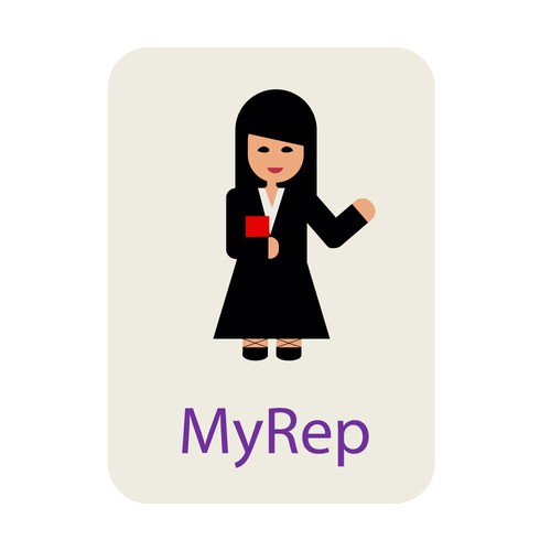 Create a illustrative design for "My Rep" App button