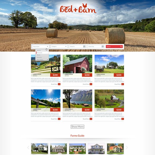 Design landing page to launch Bed+Barn