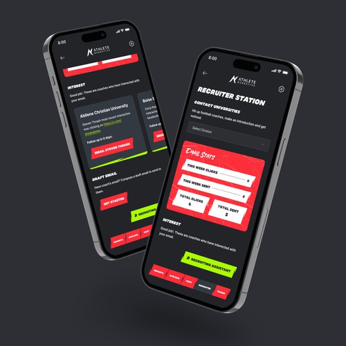 Recruitment platform application modern dark design