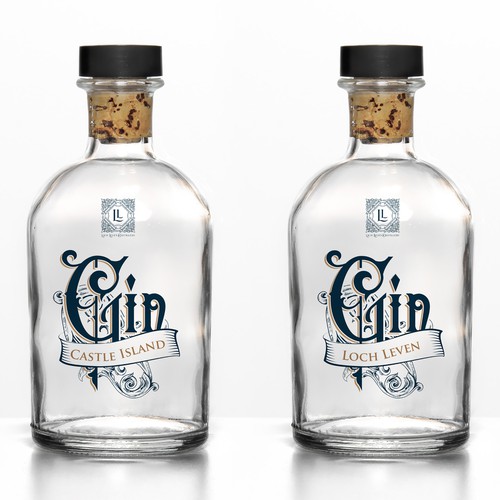 Label design for gin bottle