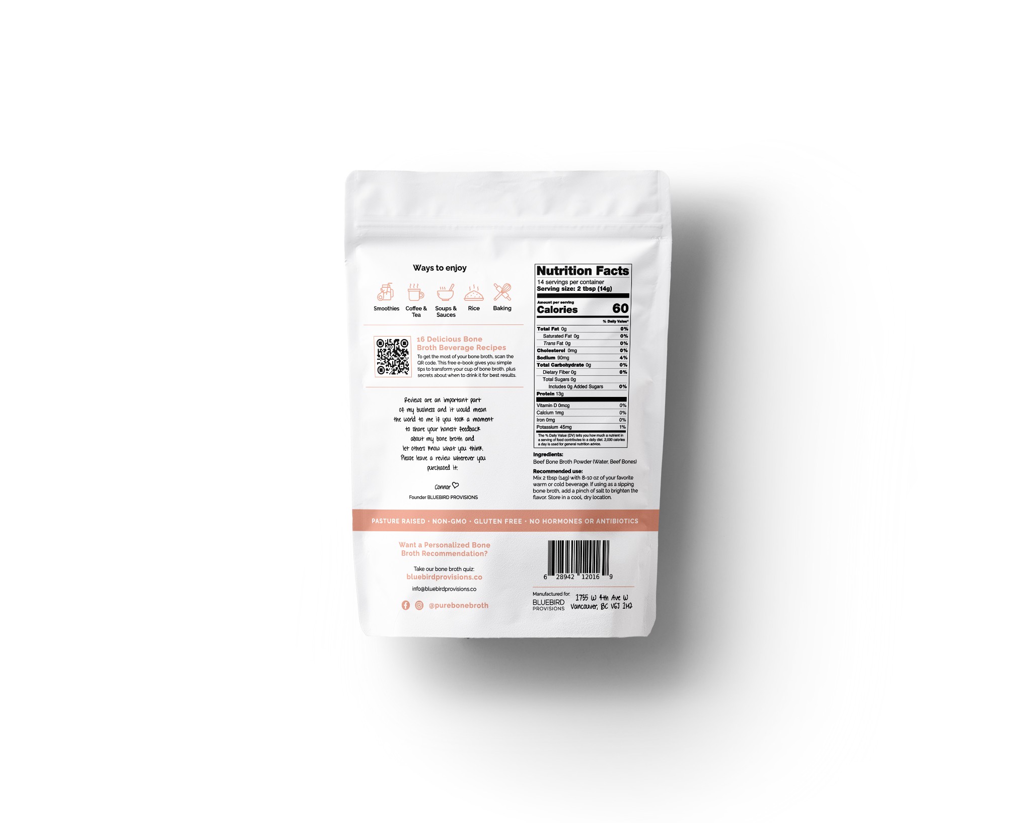 Packaging for Established Bone Broth Brand