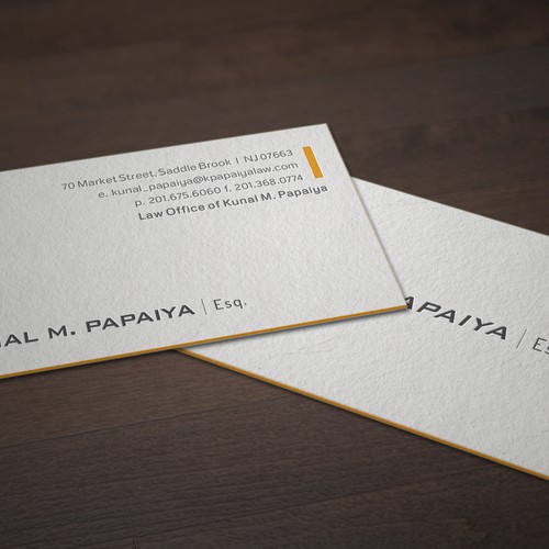 Letterpress Business Cards for Kunal Papaiya