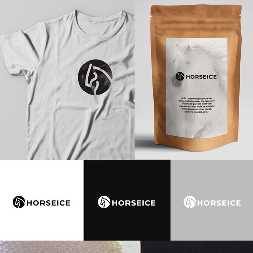 t Design logo for the start up company HORSEICE -cold treatment device for horses