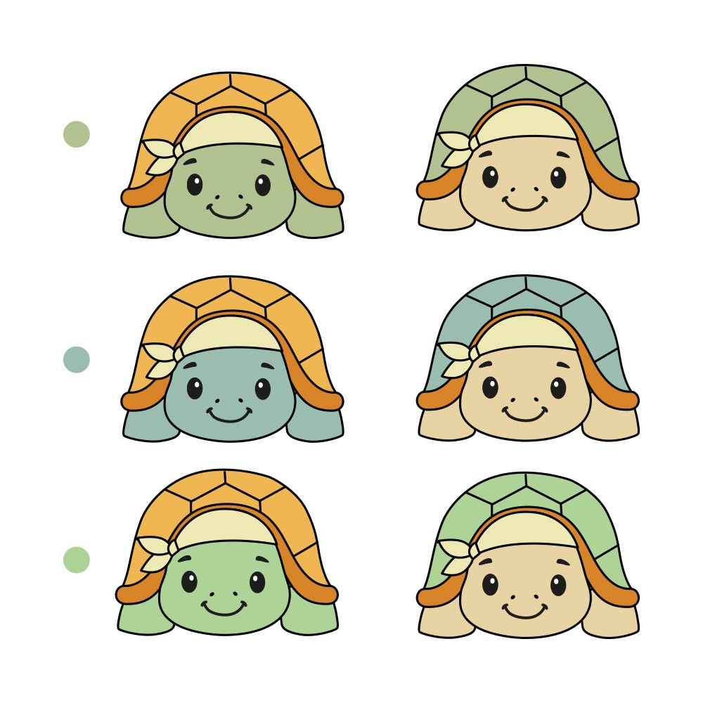Illustration of child-friendly characters from different perspectives