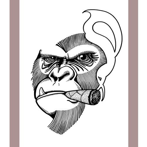 Gorilla with Cigar Tattoo