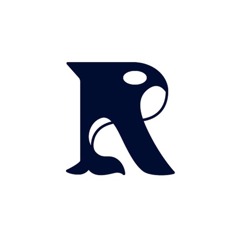 R Orca Killer Whale Lettermark Logo