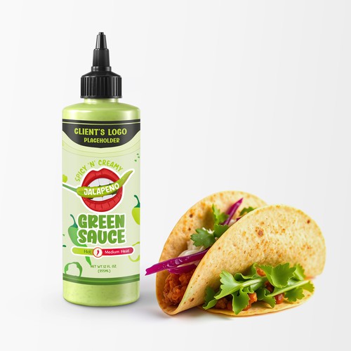 Spicy Jalapeno Green Sauce Label Design
