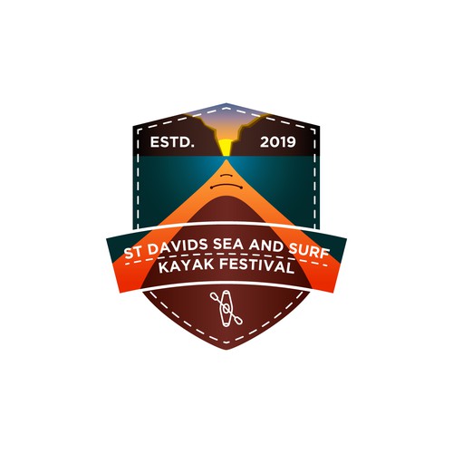 Landscape badge for St Davids Sea and Surf Kayak Festival