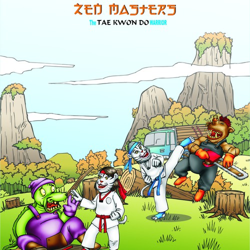 Karate Inspired Coloring Book Illustration for Kids!