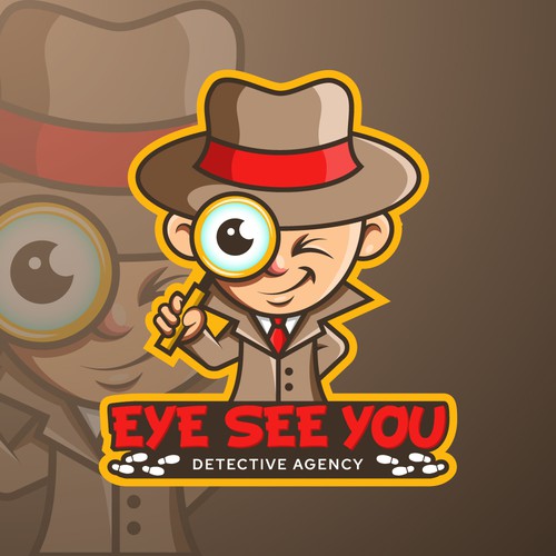 playful detective logo design