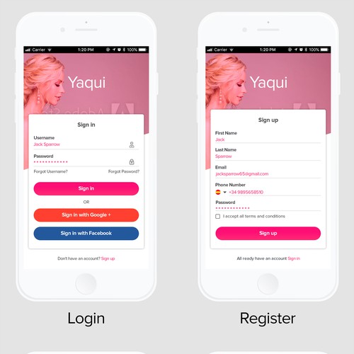 Salon mobile app design