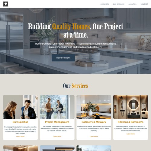 KV construction |  Squarespace website Redesign