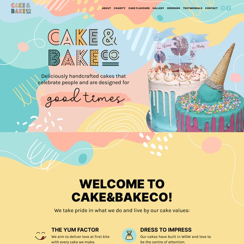 Cake & Bake Co -Wix website with original design