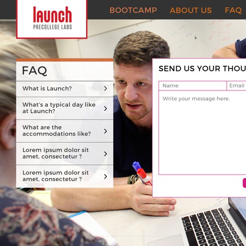 Launch Precollege Labs Contact Us Page Entry