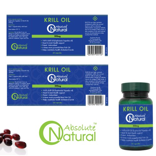 Labels for Krill Oil (Nutritional Supplement)