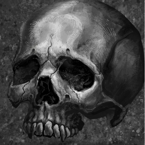 Skull black white