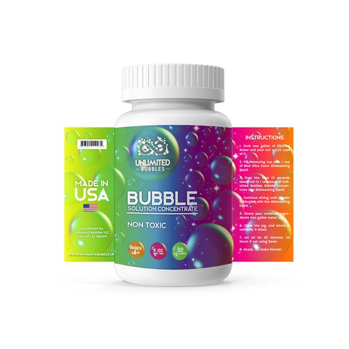 Label for a Bubble Solution Concentrate