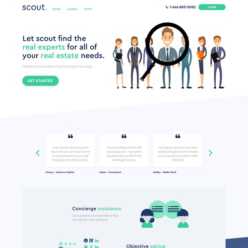 Landing page design