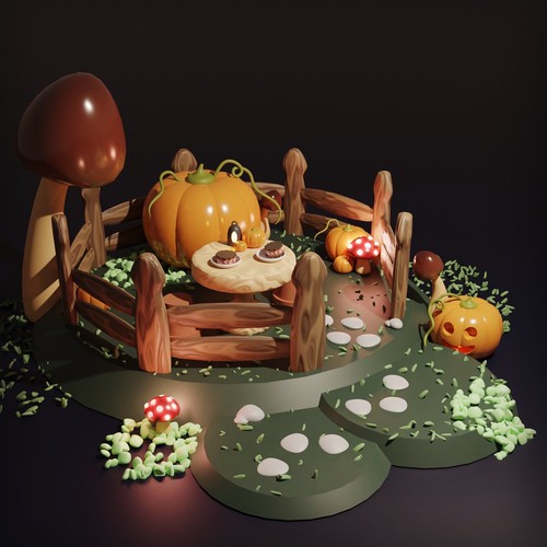 Halloween 3d scene