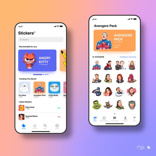 Sticker App UI Design