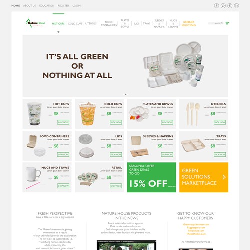 Simple web page design for e-commerce 