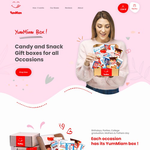 Brand Website for Fun-Flashy Candy Gift box brand