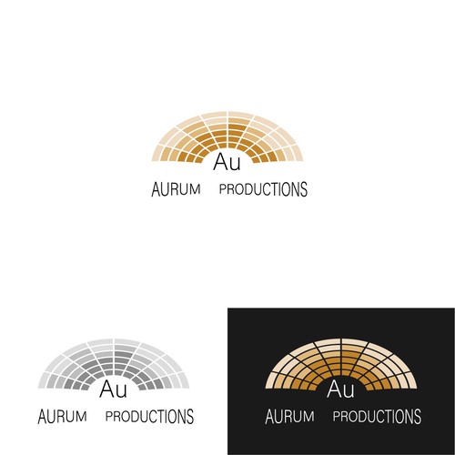 Aurum Productions they need the symbol to be AU like the symbol for gold on the periodic table, in the ogo design.